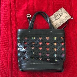 Vintage Brighton heart cutout leather bag.